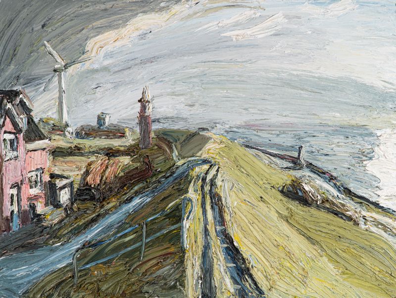 Christopher Lehmpfuhl, Morgenlicht am Deich, Öl auf Leinwand, 2007, 1200 x 1600 mm