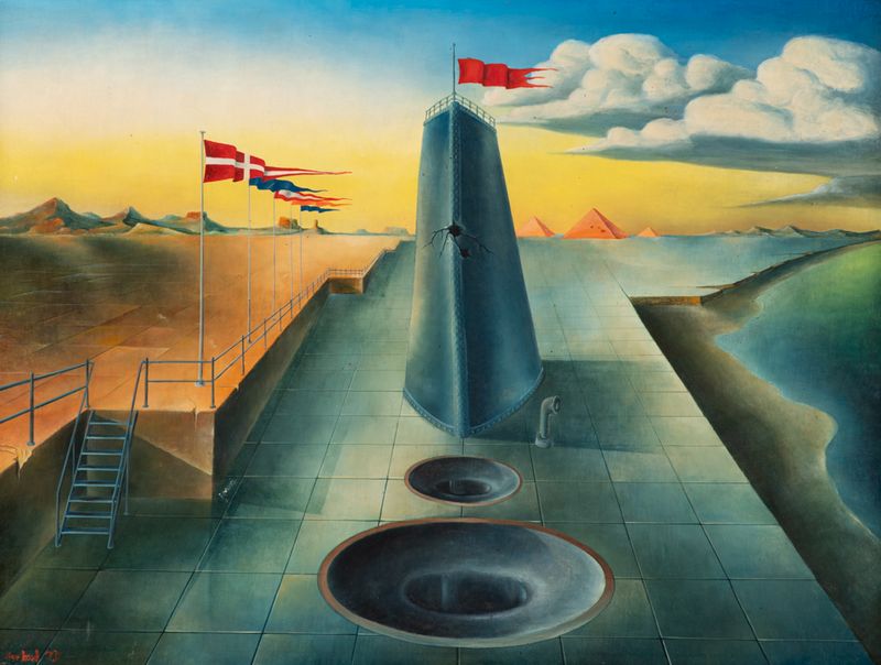 Manfred Kastner, Das Horchfeld, Öl auf Leinwand, 1973, 450 x 600 mm