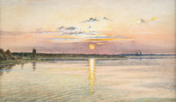 Sonnenaufgang am Koppelstrom, um 1905.